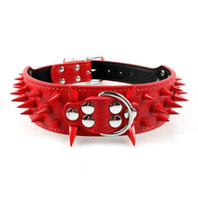 Load image into Gallery viewer, Dog Collar for Large Dogs Cool Spikes Studded Dogs Collar Leather Pet Collar for German Shepherd  Mastiff Rottweiler Bulldog
