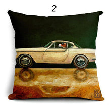 Load image into Gallery viewer, Dogs Driving Vintage Cars Pillow Covers (17 Options) - 18 x 18
