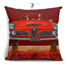 Load image into Gallery viewer, Dogs Driving Vintage Cars Pillow Covers (17 Options) - 18 x 18
