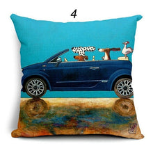 Load image into Gallery viewer, Dogs Driving Vintage Cars Pillow Covers (17 Options) - 18 x 18