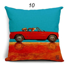Load image into Gallery viewer, Dogs Driving Vintage Cars Pillow Covers (17 Options) - 18 x 18