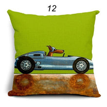 Load image into Gallery viewer, Dogs Driving Vintage Cars Pillow Covers (17 Options) - 18 x 18