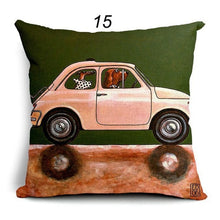 Load image into Gallery viewer, Dogs Driving Vintage Cars Pillow Covers (17 Options) - 18 x 18