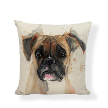 Load image into Gallery viewer, Cute Boxer Gaming Chair Cushion Cover Lovely Dogs Childlike Painted Home Decorative Holiday Gift Black Letters Throw Pillow Case