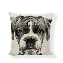 Load image into Gallery viewer, Cute Boxer Gaming Chair Cushion Cover Lovely Dogs Childlike Painted Home Decorative Holiday Gift Black Letters Throw Pillow Case