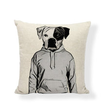 Load image into Gallery viewer, Cute Boxer Gaming Chair Cushion Cover Lovely Dogs Childlike Painted Home Decorative Holiday Gift Black Letters Throw Pillow Case